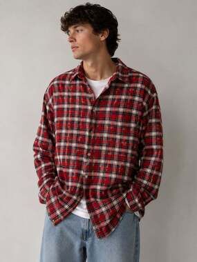 Woolrich Red Plaid Flannel Shirt Large Vintage Cabin Lumberjack